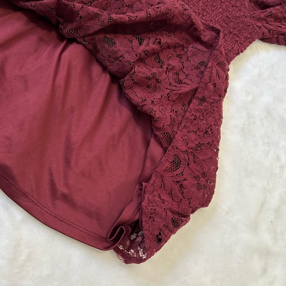 Torrid Lace Smocked Cold Shoulder Top - Picture 6 of 11